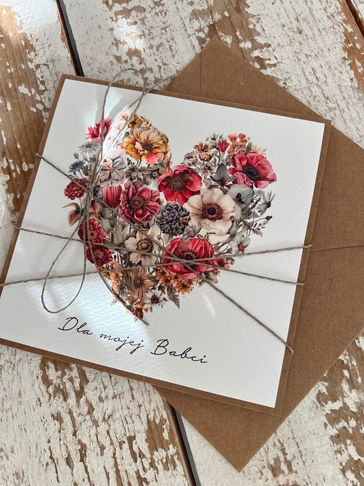 kartki scrapbooking Kartka dla babci - prezent słowa