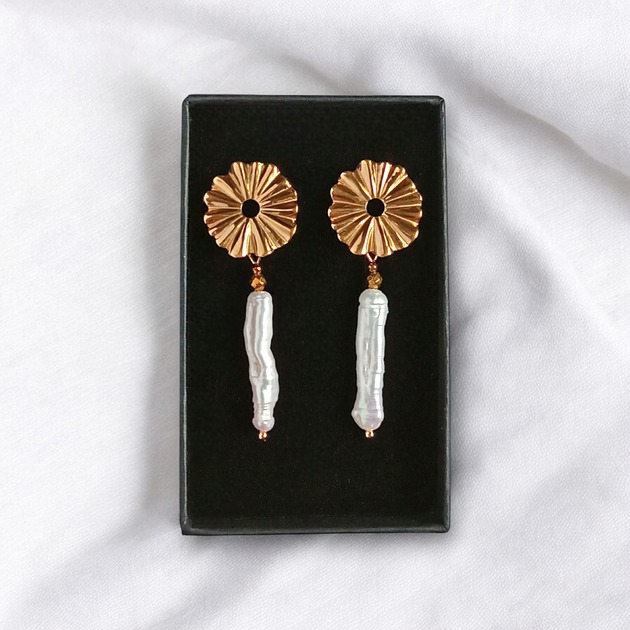 kolczyki z kamieniami Długie perły : kolczyki : wyjątkowy prezent PREMIUM : I