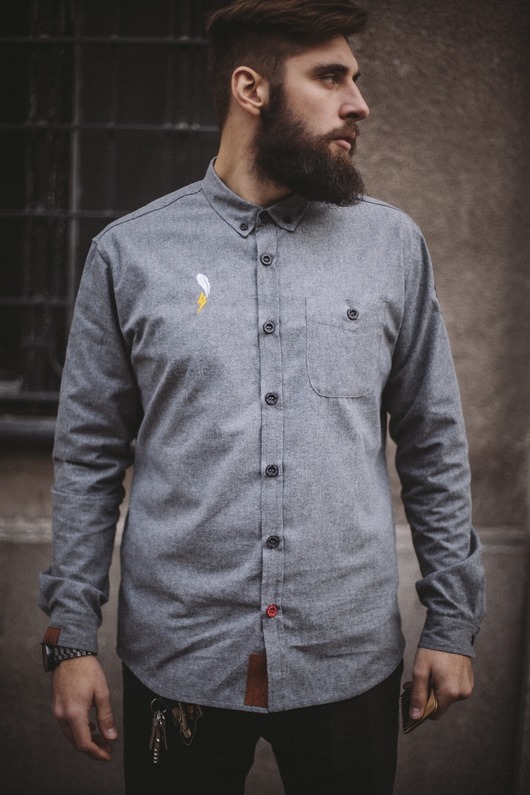 Szara koszula flanelowa The Urban Beard