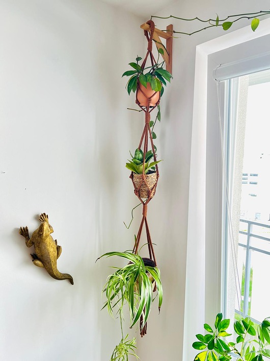 kwietniki Potrójny kwietnik wiszący uchwyt na kwiaty