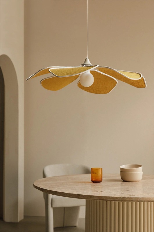 lampy wiszące Lampa wisząca żółta Benavid Ø75 cm