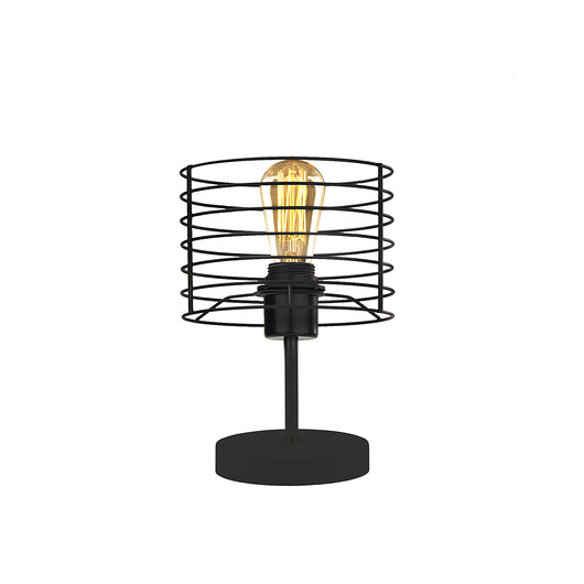 lampy stołowe Czarna lampka nocna z  drucianym kloszem w stylu loftowym LUKKA LOFT