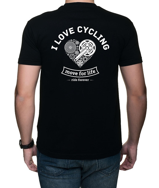 t-shirty męskie Koszulka T-SHIRT. I love cycling, dwustr. nadruk
