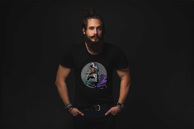 t-shirty męskie Koszulka organiczna z nadrukiem Space ride