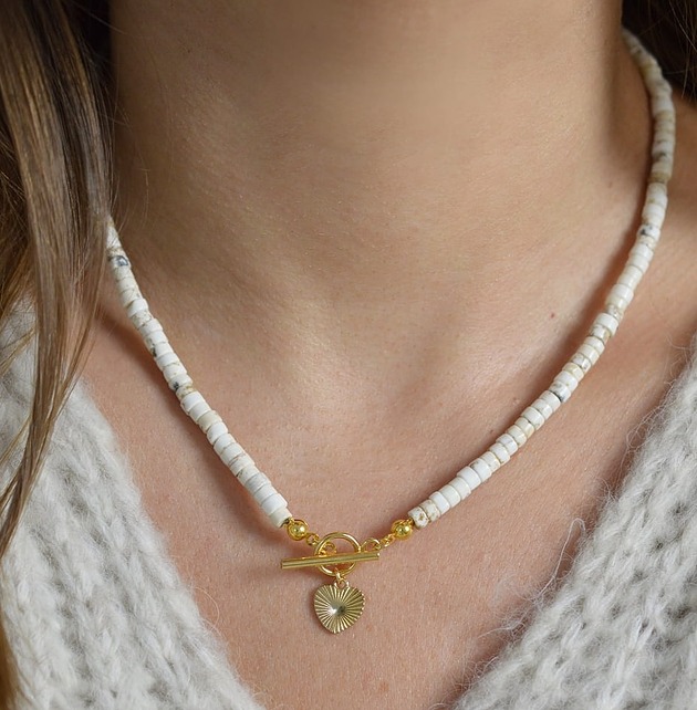 chokery Serce i magnezyt choker