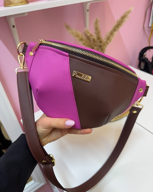 saszetka nerka Nerka kolorowa czekoladowa fuksja L