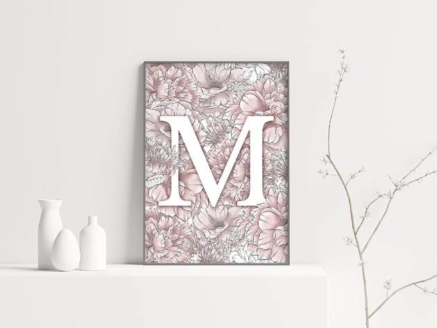 obrazy i plakaty do pokoju dziecięcego Plakat Z Literą 30x40 cm Personalizowany