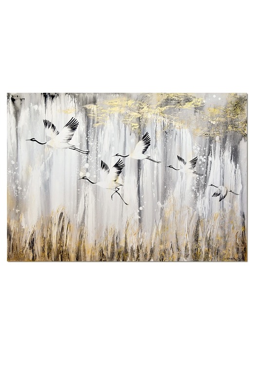 obrazy Żurawie 9, ptaki, obraz do salonu malowany na płótnie