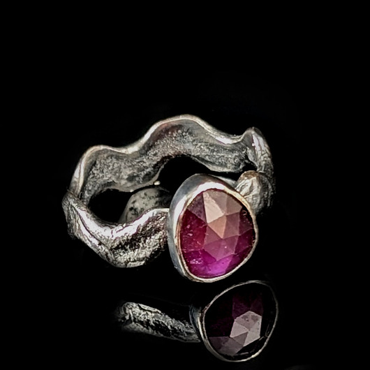 pierścionki srebrne Pierścionek delikatny z turmalinem