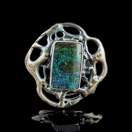 pierścionki srebrne Pierścionek Matrix opal