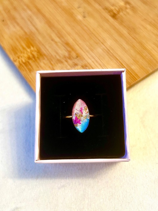 pierścionek z żywicy Pierścionek markiza  Cukierkowe lato