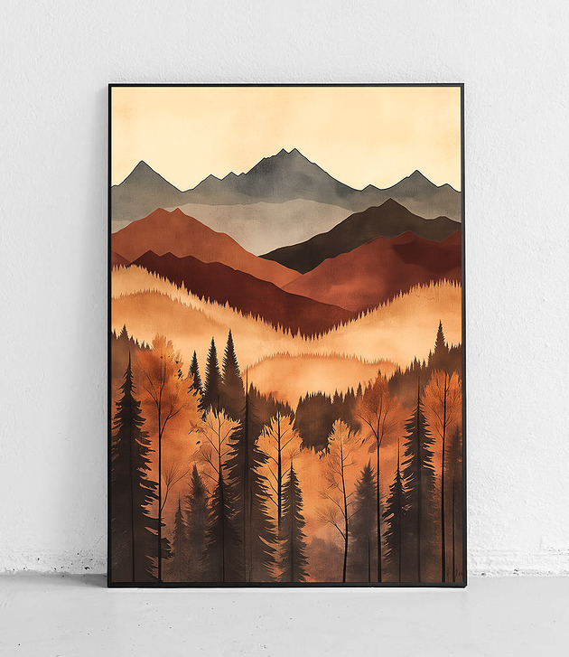 plakaty Plakat Jesienny krajobraz górski