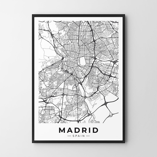 plakaty Plakat Madryt mapa