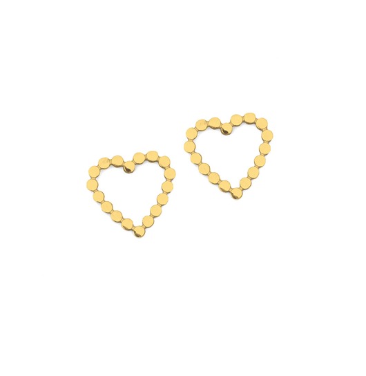 kolczyki - inne Serca z kuleczek - kolczyki sztyfty ze stali szlachetnej