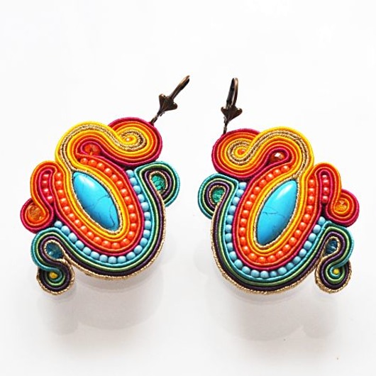 kolczyki soutache Sutaszowe kolczyki AZUL