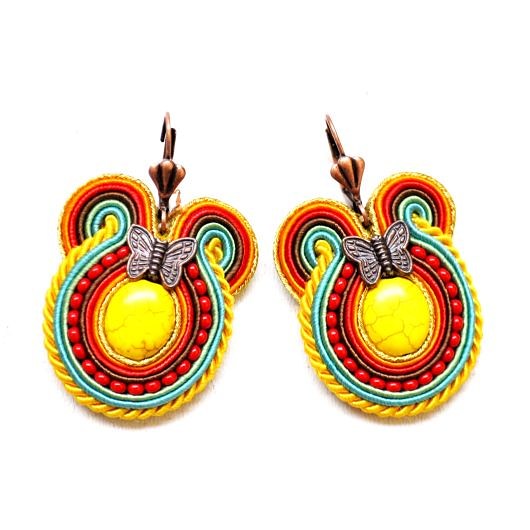 kolczyki soutache Sutaszowe kolczyki YELLOW