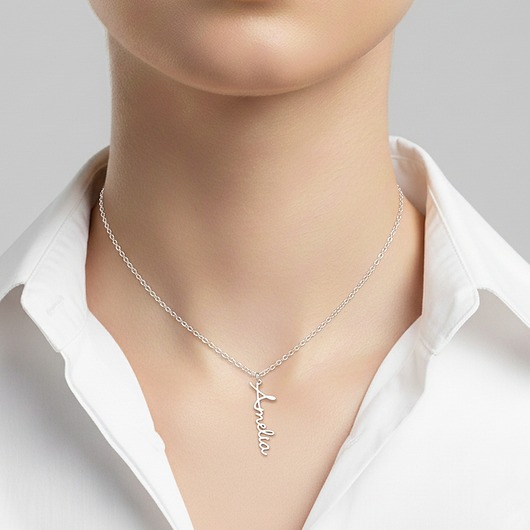 srebrne naszyjniki Naszyjniki z Imieniem dowolny napis imię