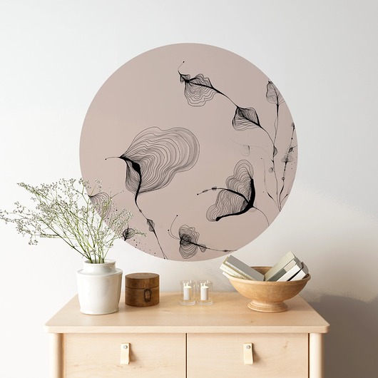 tapety i naklejki ścienne Mural DOTS ORGANIC FLOWERS-  okrągła dekoracja ścienna