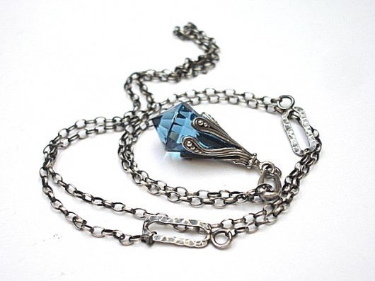 Blue topaz   -naszyjnik Katia i krokodyl