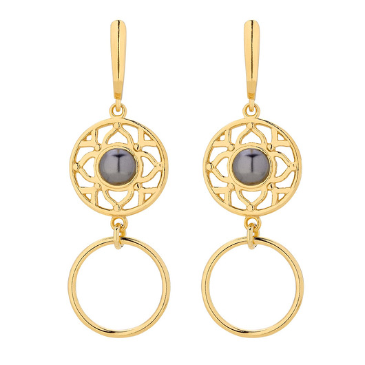 Złote kolczyki z perłą SWAROVSKI CRYSTAL SOTHO