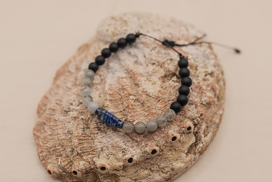 biżuteria męska Bransoletka Męska Lapis Lazuli Jaspis Akwamaryn