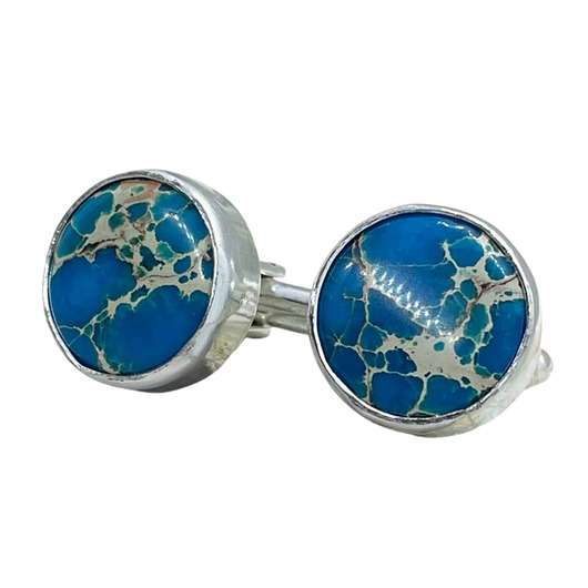 spinki do mankietów Srebrne spinki do mankietów z jaspisami