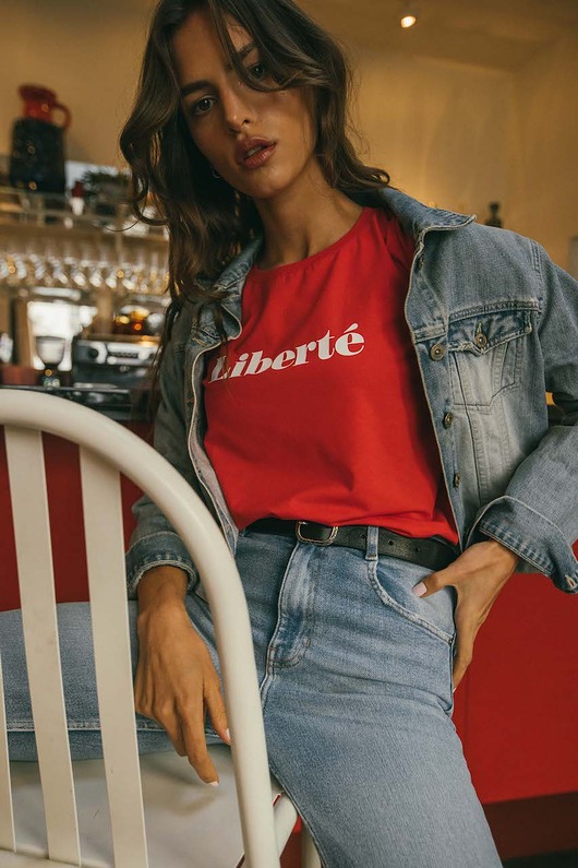 t-shirt damskie Koszulka Liberte - czerwona