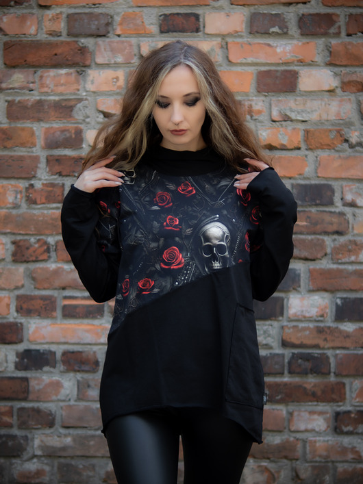 bluza z kapturem damska Bluza Skulls and Roses