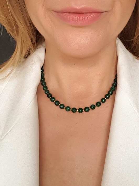 chokery Choker  z jadeitów