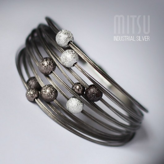 Bransoleta Industrial Silver Bold Mitsu