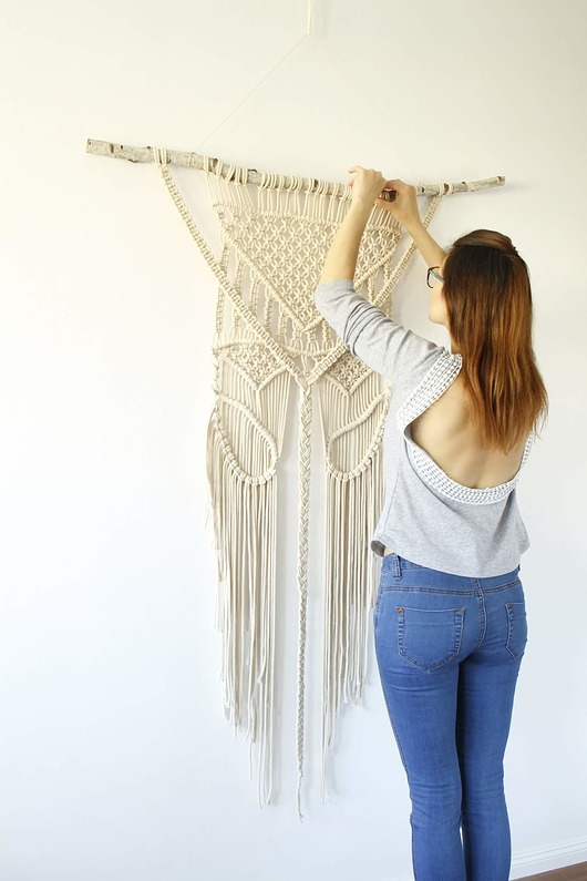 Makrama XL na ścianę styl BOHO SisFox