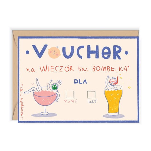 kartki okolicznościowe - wydruki Kartka Voucher bez bąbelka dla rodzica