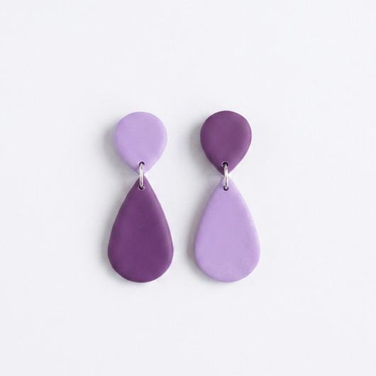 kolczyki z masy plastycznej Kolczyki Łezki