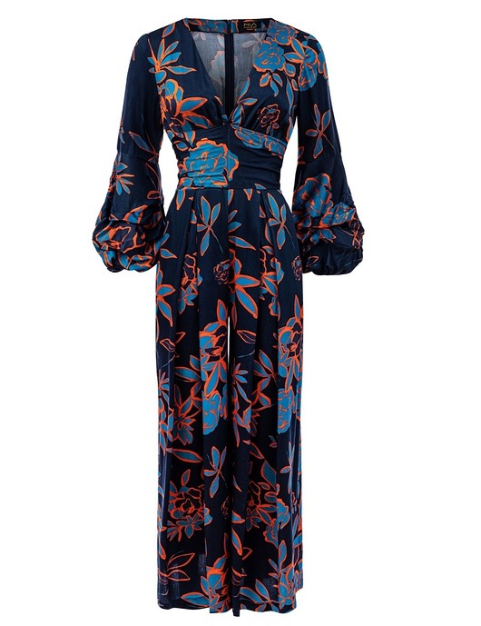 kombinezony damskie Deep wiskozowy kombinezon palazzo