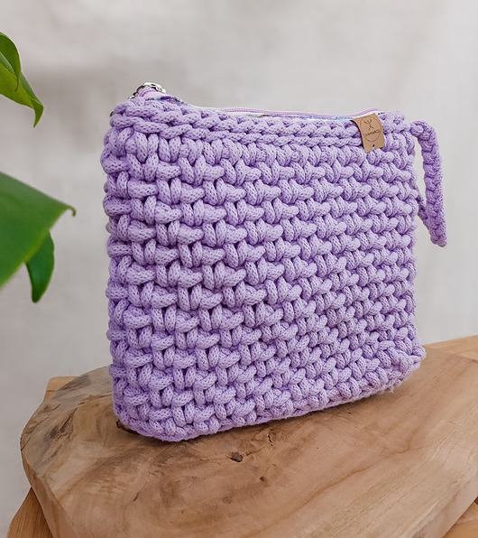 kosmetyczki Pleciona kosmetyczka - lawendowa