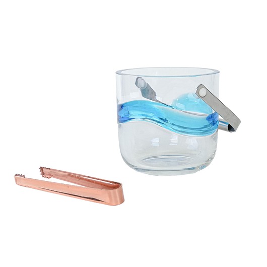 miski i misy Szklane wiaderko na lód, duński design, lata 70, produkcja: Holmegaard