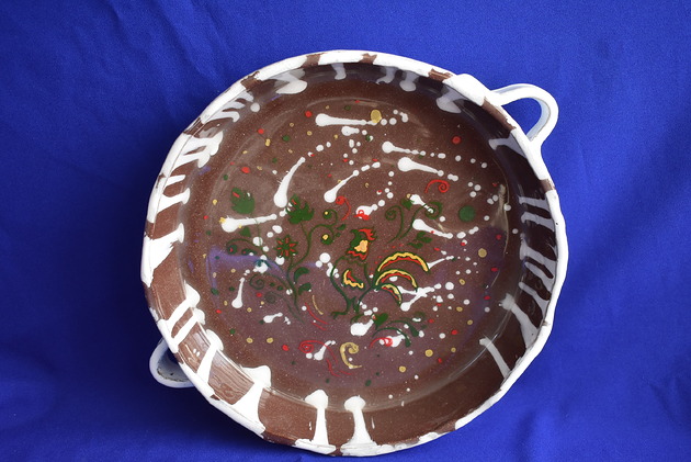 patery i talerze Ręcznie wykonana patera ceramiczna czerwona rustykalna