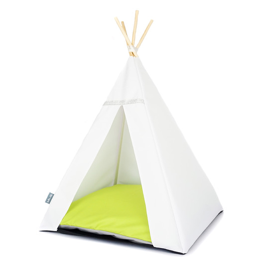 Legowisko Tipi Glamour Białe - Limonka Halkalife