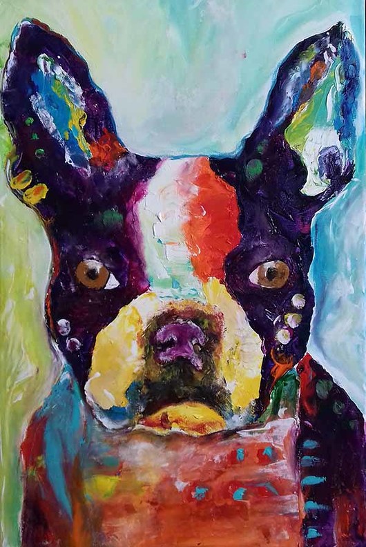 Psiejski 40x60 płótno, ręcznie malowane millla