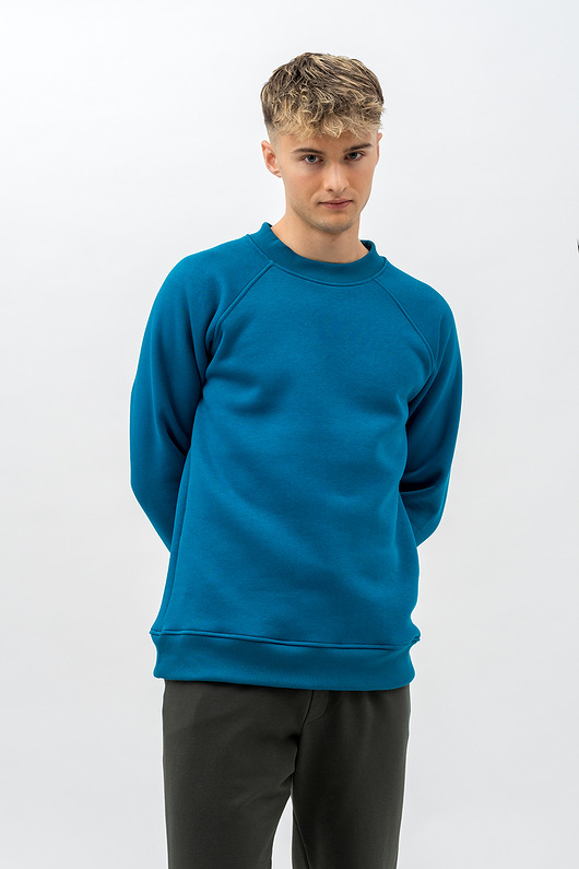 bluzy męskie Bluza raglan basic ciepła ,,VOLKAN" petrol
