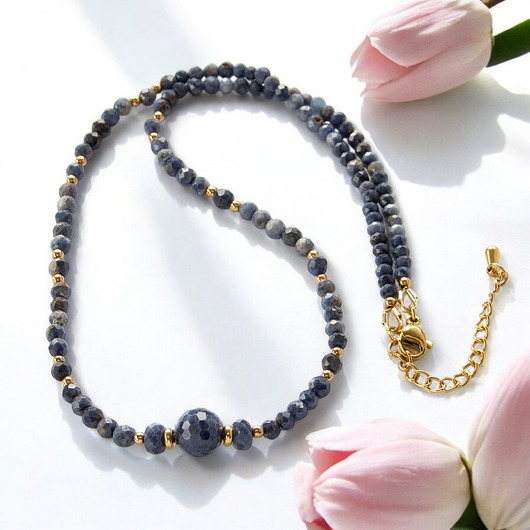 korale Naszyjnik z kamieni naturalnych - szafir