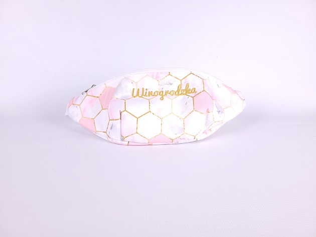 saszetka nerka NERKA SPORTOWA PINK HEXAGON ( różowa )