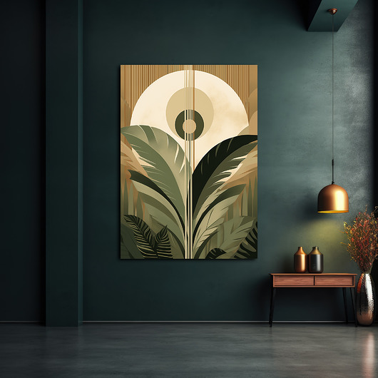 obrazy Tropikalne liście - Obraz na płótnie - Druk, Rama - Loft, Minimalizm