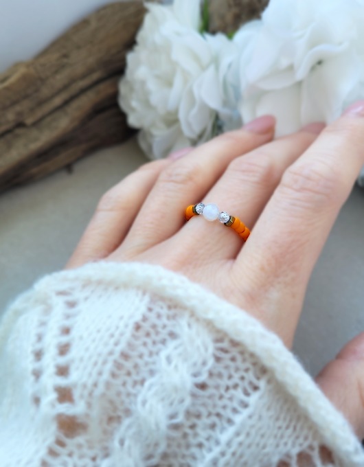 pierścionki elastyczne Pierścionek z Kamieniem księżycowym