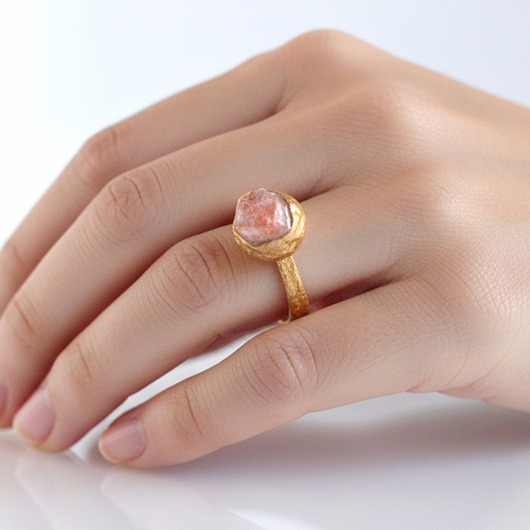 pierścionki złote Pierścionek z Kamieniem Słonecznym