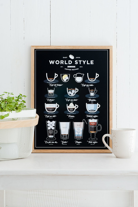 World Style Coffee - plakat 30x40 Follygraph