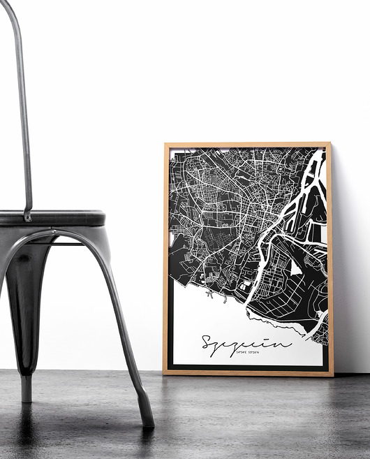 plakaty Plakat Szczecin mapa