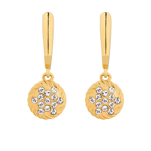 Złote kolczyki z zawieszkami SWAROVSKI® CRYSTAL SOTHO
