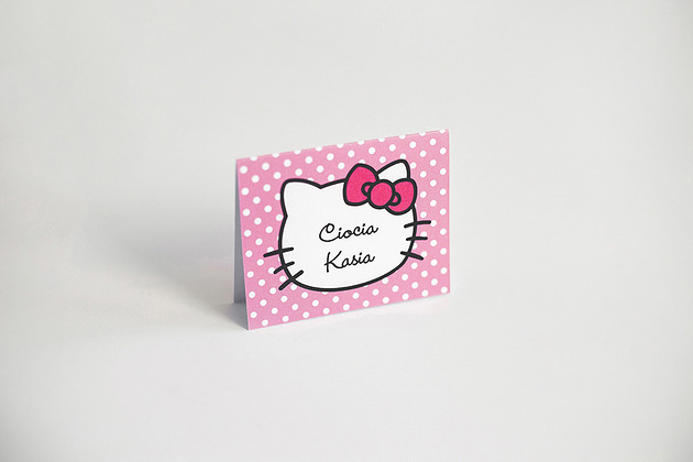 Winietki na urodziny roczek HELLO KITTY WOW party
