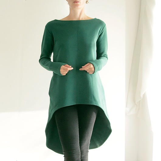 sukienki mini damskie Sukienka dresowa Przód tył butelkowozielona